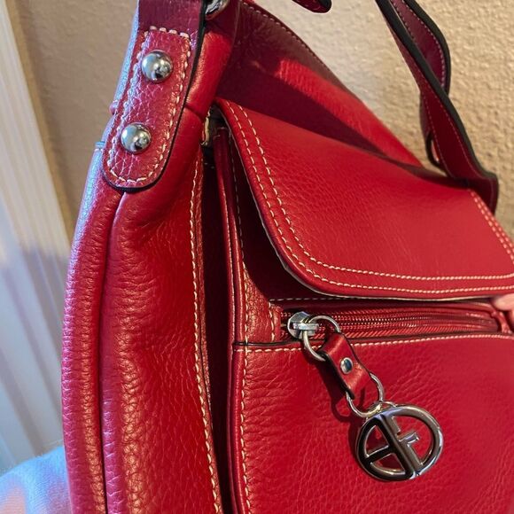 Giani Bernini Red Leather Crossbody Women’s Purse - Picture 8 of 13